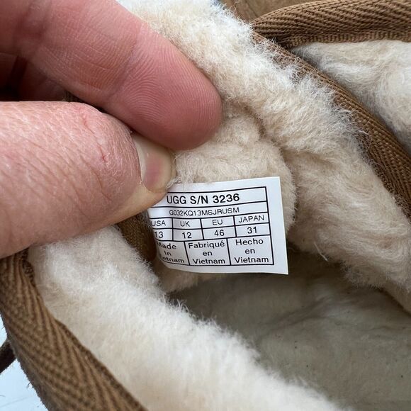 UGG Neumel Chukka Boots Mens 13 Chestnut Suede Wool Lined Lace Up Winter Shoe - Picture 10 of 12